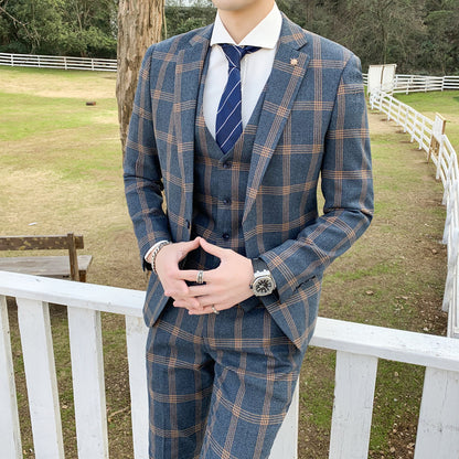 Modern Slim Fit Three-Piece Suit for Men