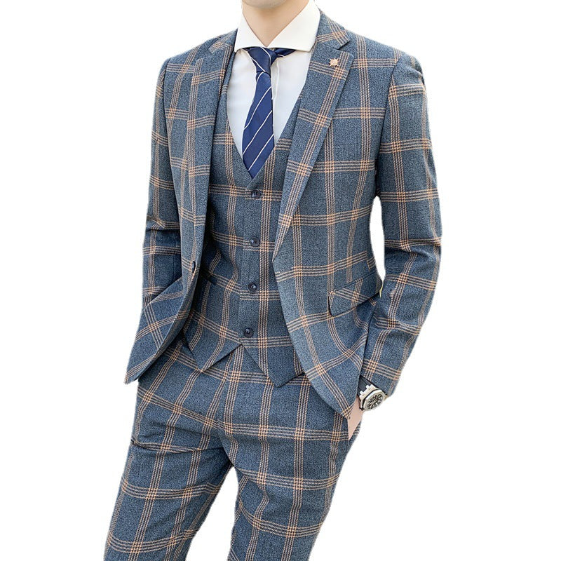 Modern Slim Fit Three-Piece Suit for Men